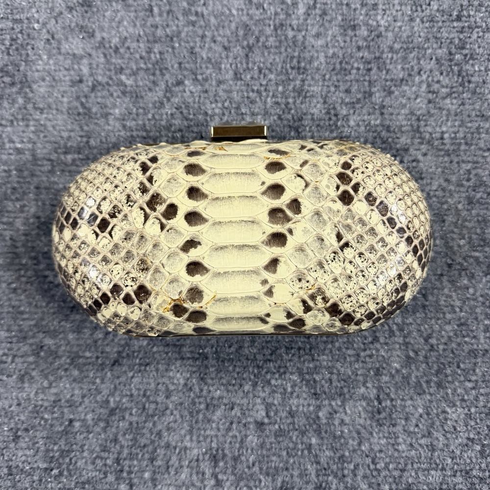 Cape Cobra Genuine Python Clasp Bag Metal Chain Strap Small Read